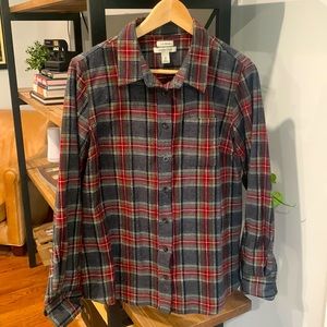 L.L.Bean Women’s Scotch Plaid Flannel Shirt, slightly fitted - size MP